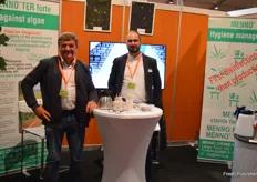 Eckhard Krüger (Evergreen Bio) en Torsten Scherweit van MENNO, een toeleverancier van reiniging- en gewasbeschermingsmiddelen